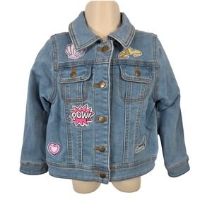 Disney Collection by Tutu Couture Girls Denim Jacket with Patches Size 4T /B77